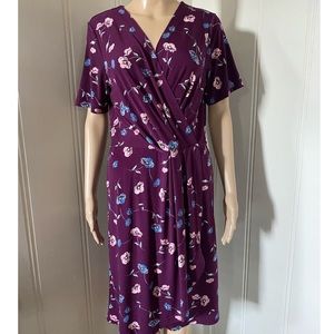 Banana Republic Purple Floral Wrap Dress